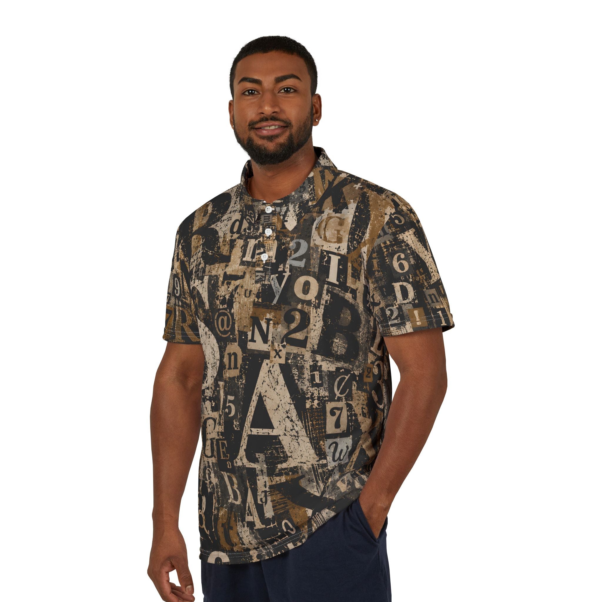 Vintage Letterpress | All-Over Print Polo